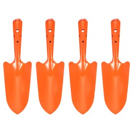 sourcing map 4pcs Mini Colorful Metal Hand Shovel 11" x 3" Digging Trowel Set Transplanting Garden Tools for Flower Soil Digging Planting Weeding Transplanting Garden, Orange