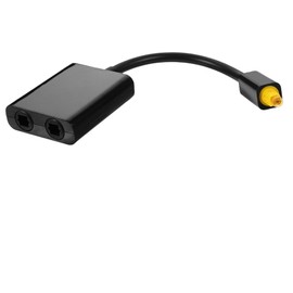 Mipcase Digital Optical Audio Splitter Black One Input to Two Outputs Reduces for Home Theater and Audio Systems