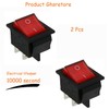 Ghsretore 2pcs Red Light 4 Pin DPST ON/Off Snap in
