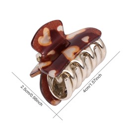 Baluue 8Pcs Heart Pattern Hair Claw Clips Small Acrylic Hair Accessories for Women Non-Slip Claw Clamp for Daily Use Random Color