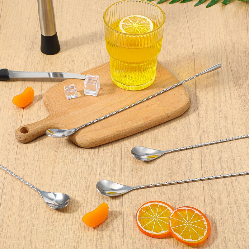18 Pcs 12 Inch Bar Spoon Cocktail Spoon Stainless Steel