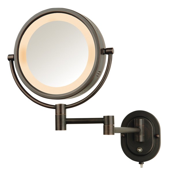 SeeAll 8" Oil Rubbed Bronze Finish Dual Sided Surround Light Wall Mount Makeup Mirror