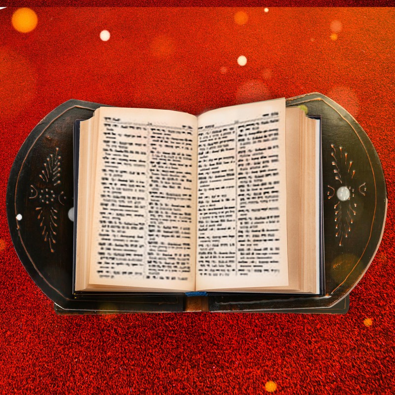 Handmade Wooden Holy Book Stand Brown Handcrafted Indian Traditional Book