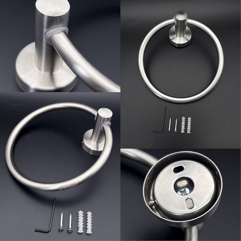 JZK 16cm Brushed silver bathroom towel holder wall mounted, morden