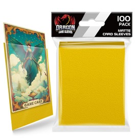 100 Count Matte Card Sleeves for Trading Cards, Standard Size Protective Sleeves Deck Card Protectors Fit for Baseball Cards, Sports Cards, MTG, Game Card Standard Cards (Yellow)