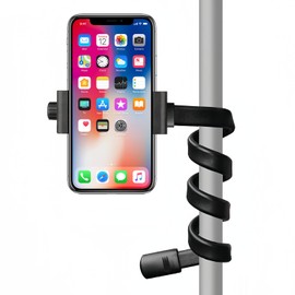 Portable Universal Stroller Phone Holder Anti-Slip Flexible Arm Clamp, Crafted for Parents and Babies, Ensuring Secure Phone Attachment to Belly, Handlebars, Frames, and Shopping Carts