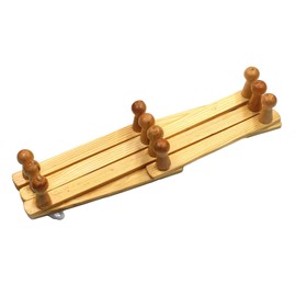 PNJB Wood Accordion Wall Rack,10 Peg Hooks, Multipurpose Vertical Pegs Wallmount Hanger, Expandable Coat Rack Holder for Coat, Hat, Kitchen Apron, Scarf, Organizer, Expandable Rack