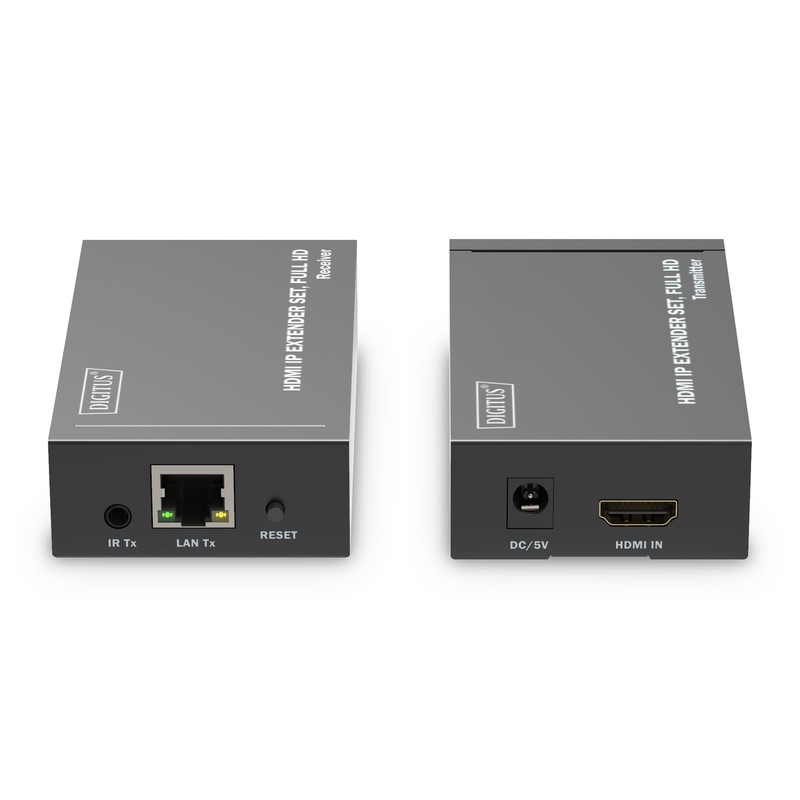 DIGITUS HDMI IP Extender Set, Full HD (1080p/60Hz), 120m Range,