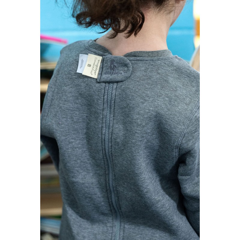 Snugabye Adaptive Back-Zip Convert-A-Foot Sleeper (Grey, 12)