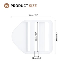 SUIKIHUM 10 Pack Plastic Ladder Slider, 1 Inch(25mm) Backpack Buckle Tri-Glides Clip, Adjustable Curved Buckle for Strap, White