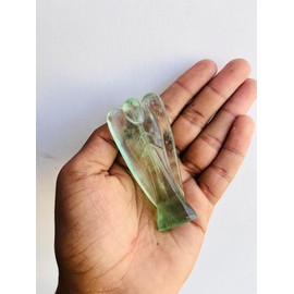 Natural Green Fluroite Crystal Angel Handmade Crystal Home Office Decorative Angel 3inche
