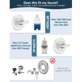DLymtrx Replacement Metal Lever Handle for Delta H79 1300/1400 Series - Single Tub Faucet Handle Kit, Durable Zinc Alloy Construction, Easy DIY Installation