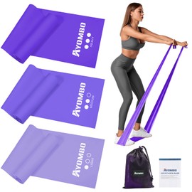 Exercise Bands, Resistance Bands Set, Latex Elastic Band for Upper Body, Lower Body, & Core Exercise, Physical Therapy, Pilates, Yoga, at-Home Workouts Stretch Bands for Women