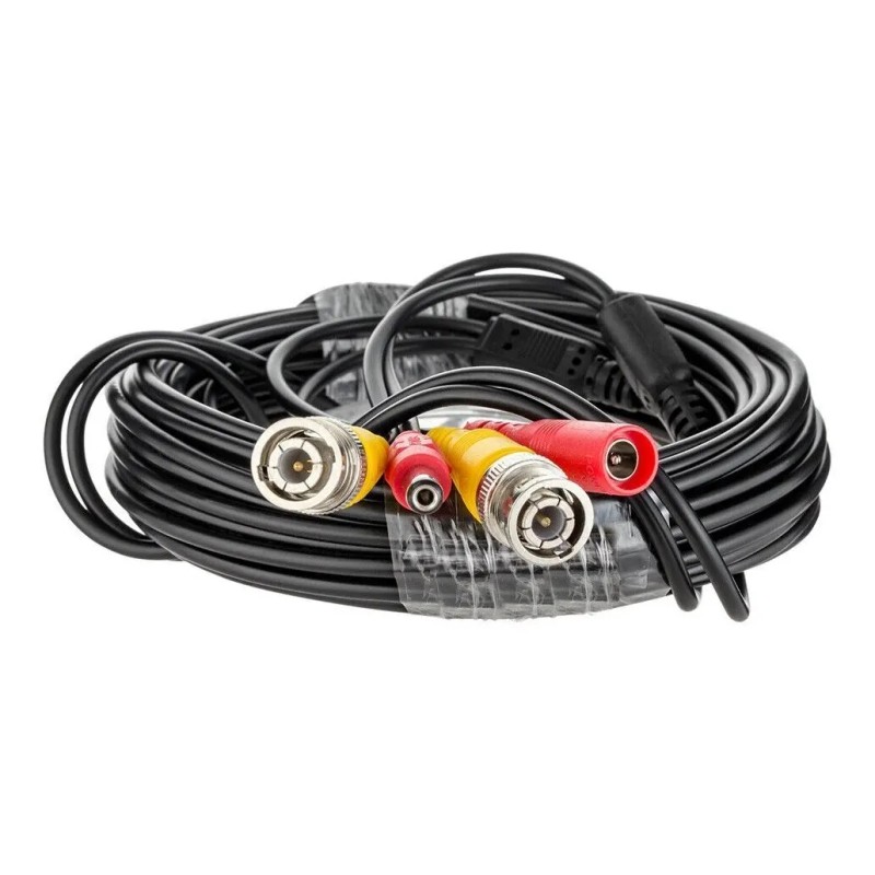 Cable Siames 20 Metros Para Camaras Seguridad Cctv Bnc Video