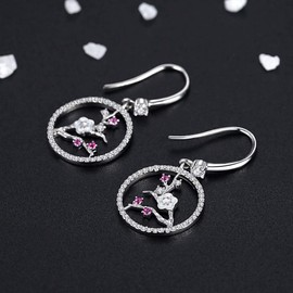VIKI LYNN 925 Sterling Silver Plum Blossom Dangle Earrings Drop Hook Earrings for Women