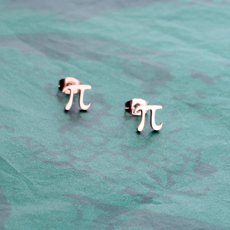 Pi Infinity Symbol Earring Dainty Greek Alphabet Letter Stud Earring