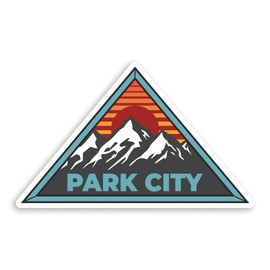 2 x 10cm Wide Park City Resort Vinyl Stickers - Utah USA Skiing Sticker #70403