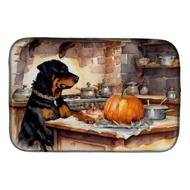Caroline's Treasures DAC1805DDM Rottweiler Fall Kitchen Pumpkins Dish Drying Mat Absorbent Dish Drying Mat Pad for Kitchen Counter Dish Drainer Mat for Countertop, 14 x 21", Multicolor