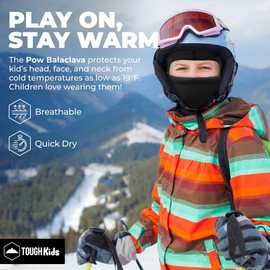 Tough Headwear Ski Mask Kids Boys Girls - Kids Balaclava Ski - Neck Gaiter - Kid Neck Warmer with Helmet Liner Hood