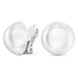 Traveller Ear Clip 16 mm Button Pearl Various Colours, Platinum, Pearl