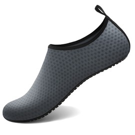 Water Socks for Women Men Adult Aqua Swim Shoes Beach River Pool Barefoot Yoga Exercise Wear Sport Accessories Quick-Dry Must Haves Size 8.5-9.5Women/7.5-8.5Men(Grey-NW002)