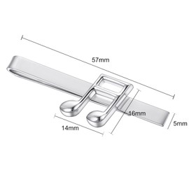 Asienice Funny Music Tie Clips For Men Silver Unique Delicate Music Note Tie Clip Men'S Jewelry Tie Holder Clip