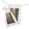 Ambesonne Forest Fabric Pouch Set of 2, Sunset View of