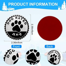 Black Dogs Badge Rated Car Emblem, 4 x 4 Metal Automotive Badge, 3D Metal Badges, Round Emblem Decals Badge Decals Stickers Compatible for Jeep Vehicles Trucks SUV Exterior Accessories