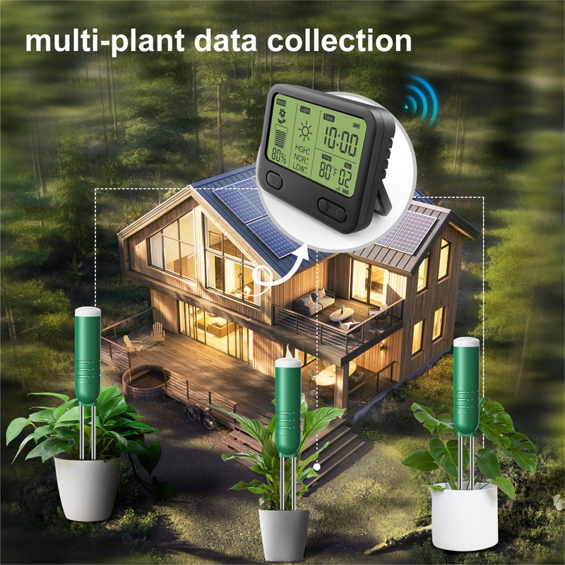 Reyke Soil Moisture Meter for Plants, 4-in-1 Soil Tester for