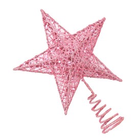 Time to Sparkle 20*16*4cm Glitter Christmas Tree Topper Star For Christmas Tree Decoration Pink