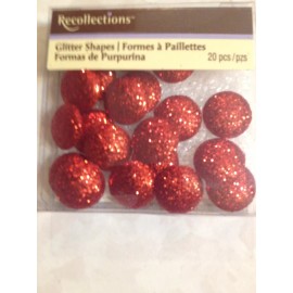 RECOLLECTIONS LARGE SIZE BRIGHT CANDY APPLE RED GLITTER DOTS ADHESIVE 20PCS