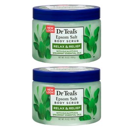 Dr Teal's Exfoliate & Renew Eucalyptus & Spearmint Epsom Sal Body Scrub 16 oz (Paquete de 2)