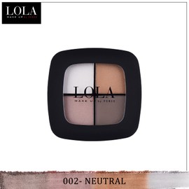 Lola Make Up by Perse Quad Eyeshadow Rich and Intense Colour High Coverage Matte and Satin Eyeshadow for Women,Vegan and Cruelty-Free Eye Makeup Cosmetic Palette for All Skin Types (Neutral Smokey)