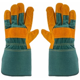 HowseHold Heavy Duty Leather Gardening Gloves - Warm Thorn Proof Unisex Working Outdoor Gloves for Men and Women One Size Fits All