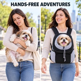 Dog Pet Backpack Carrier – Breathable Adjustable Front Pack for Small Dogs and Cats, Multiple Sizes