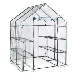 Miracle-Gro 4'8" x 4'8" x 6'5" All-Season Small Walk-in Greenhouse with 8 Wire Shelves for Outdoors, Easy-Access and Durable, Translucent