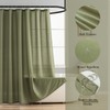 VOILYBIRD Sage Green Farmhouse Linen Shower Curtain, Modern Chic Bath
