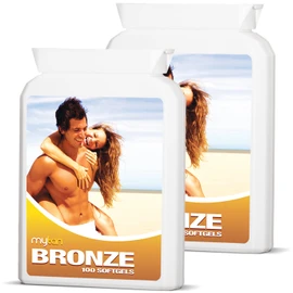 MyTan Bronze Tanning Pills Twin Pack | Sun Tan Supplement | Astaxanthin Lutein Lycopene | 14-week Season Supply
