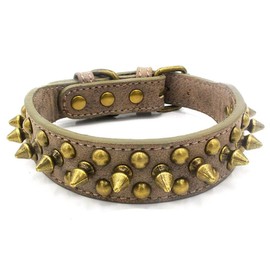 TELEYI Mushrooms Spiked Rivet Studded Adjustable Pu Leather Pet Collars for Cats Puppy Dogs