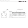 M6-1.0 x 70mm Socket Head Cap Screws Metric, Allen Socket