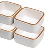 Stoneware Square Ramekins Set Of 4 Off White Matt 100ml