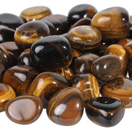 KYEYGWO 1 LB Tiger's Eye Stone Tumbled Stones Bulk for Crafts Vase Filler Landscape Decor, Natural Healing Crystals for Meditation Witchcraft