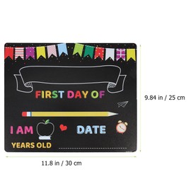 NUOBESTY Erasable Chalk Board First Day and Last Day of School Chalkboard Sign, Back to School Board Double Sided First Day of School Photo Prop Sign for Kids, Girls& Boys Wooden Chalkboard