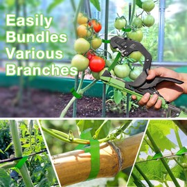 Plant Tying Machine, Garden Tapetool Tapener with 20 Rolls Green Tape and 10000pcs Staples Lightweight Green Plant Vine Tying Tool to Tie Up Vine Quickly Plant Tape Gun for Tomatoes Grapes Vegetable