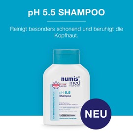 numis med Shampoo ph 5.5 Pack of 2 Skin Soothing Hair Shampoo for Very Sensitive & Sensitive Skin - Vegan Hair Care without Silicones, Parabens & Minerals - Hair Shampoo (2 x 200 ml)