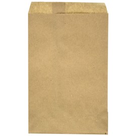 100 Natural Kraft Merchandise Bags, 5x7-1/2, No Gusset by WCI