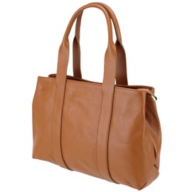 SH Leder ® Inja G789 Women's Genuine Cowhide Leather Handbag Shoulder Bag 14 Inch Laptop Bag for Office School Work Bag Travel with Inner Pocket 39 x 26 cm, Cognac, L