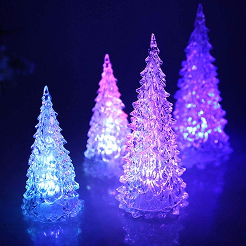 8pcs Light Up Christmas Changing Tabletop Decoration Xmas Night Light