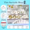 Dormklss Thin Stackable Rings for Women Gold Plated Non Tarnish