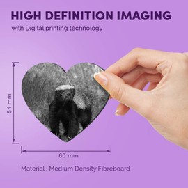 1 x Heart MDF Magnets - Wildlife Animal Honey Badger 37024
